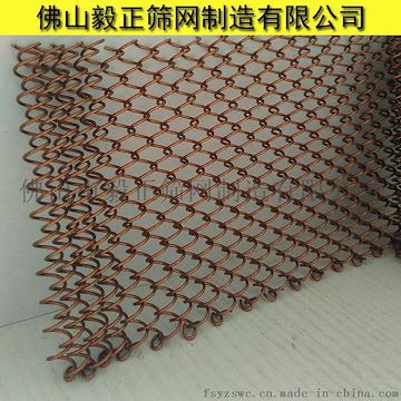 商场门店防火铁丝编织网帘 铁丝垂直帘